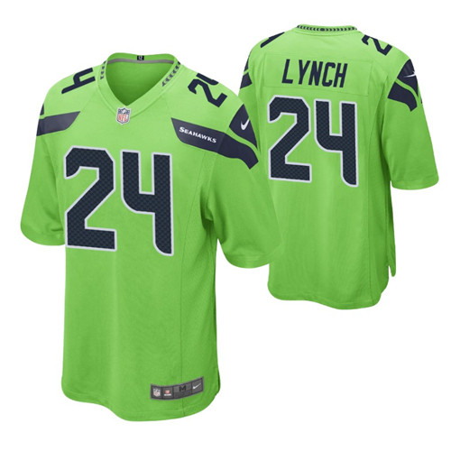 seahawks marshawn lynch retired player game jersey neon green stitched