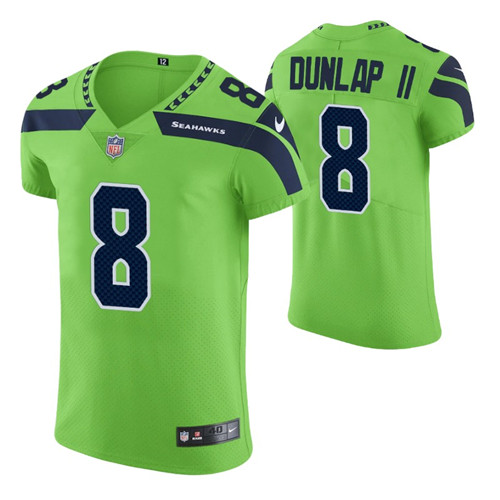 seahawks neon green vapor elite carlos dunlap jersey stitched
