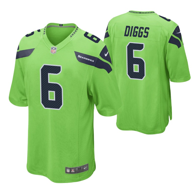 seahawks quandre diggs game jersey neon green stitched