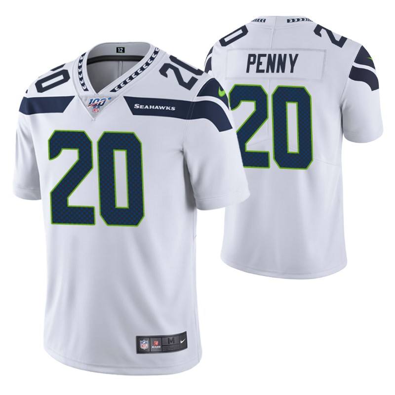 seahawks rashaad penny jersey vapor limited men's 100th season stitched