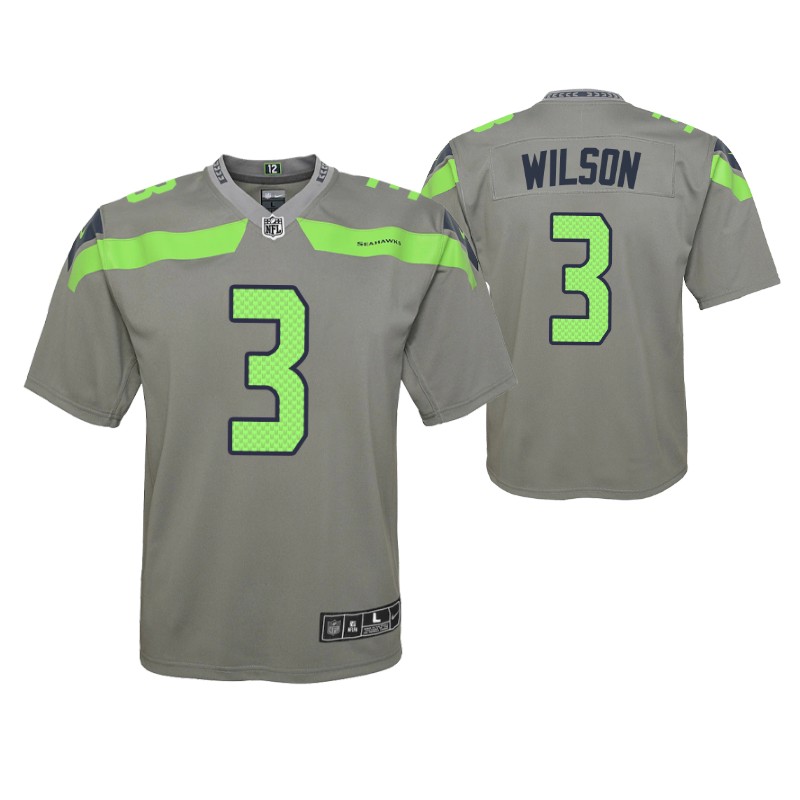 seahawks russell wilson inverted game youth jersey gray stitched