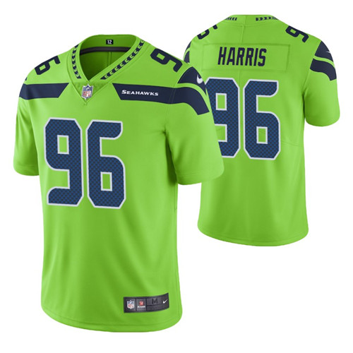 seahawks shelby harris vapor limited neon green jersey men stitched