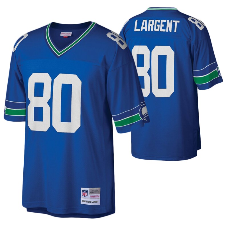 seahawks steve largent jersey legacy replica men's royal stitched