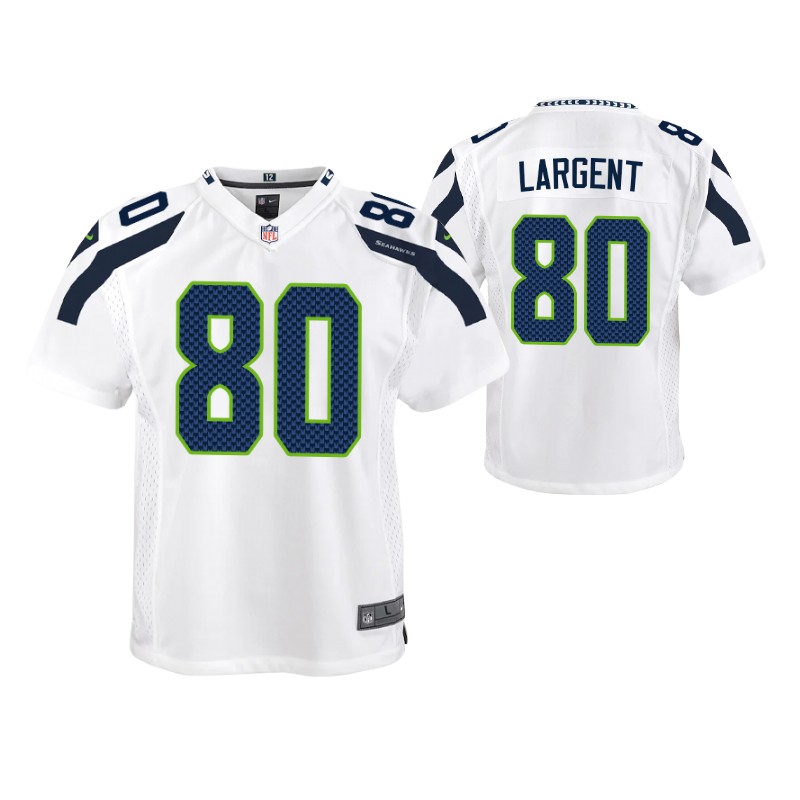 seahawks steve largent retired player game youth jersey white stitched