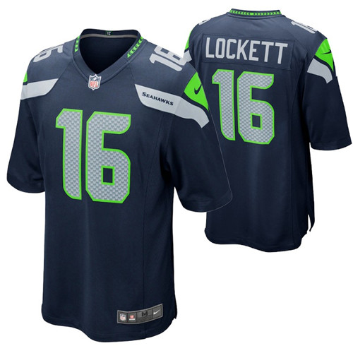 seahawks tyler lockett game jersey navy men's stitched