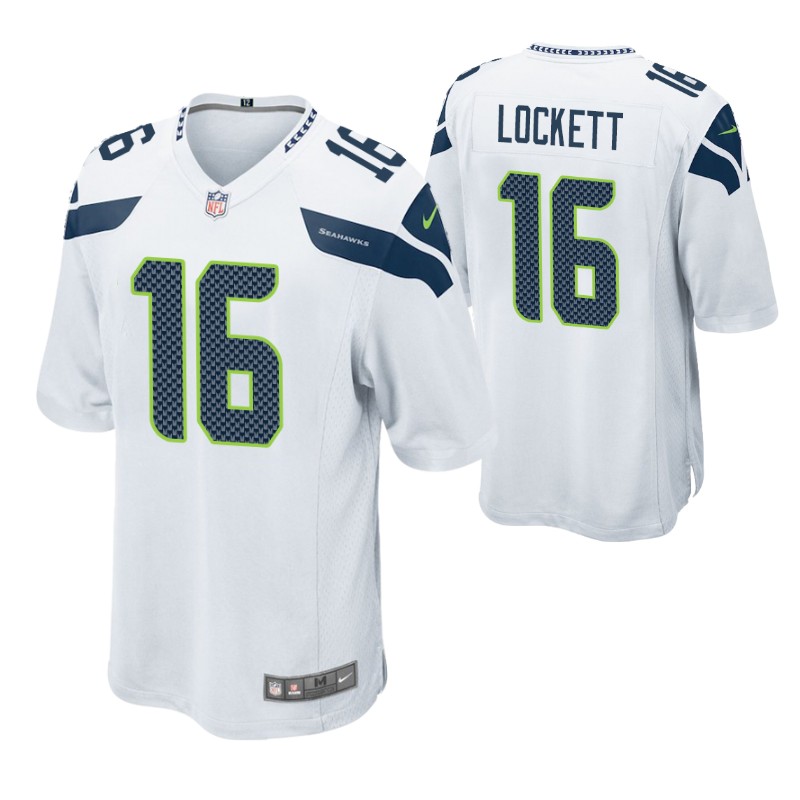 seahawks tyler lockett game jersey white men's stitched