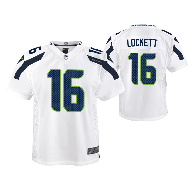 seahawks tyler lockett game youth jersey white stitched