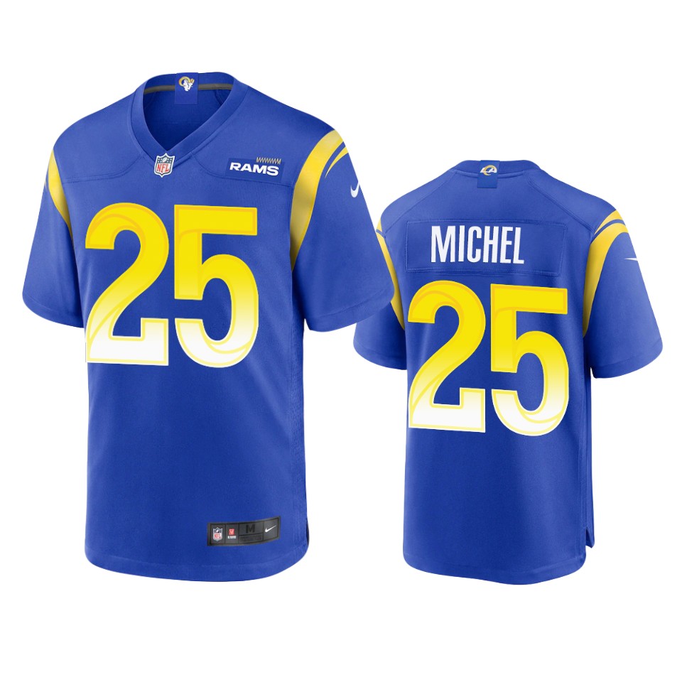 sony michel rams royal game jersey 0a