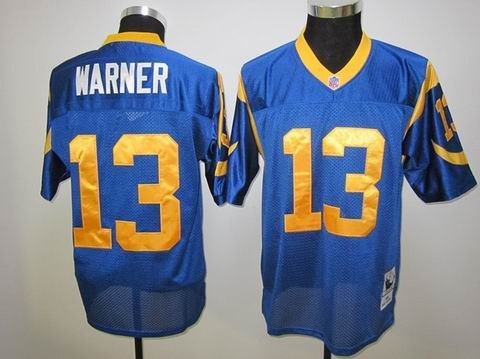 st. louis rams 13 warner m&n lt blue
