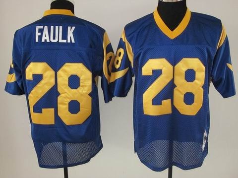 st. louis rams 28 faulk m&n lt blue