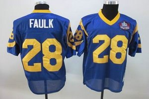 st louis rams 28 marshall faulk blue hall of fame patch jerseys