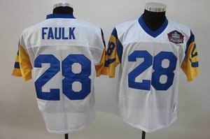 st louis rams 28 marshall faulk white hall of fame patch jerseys