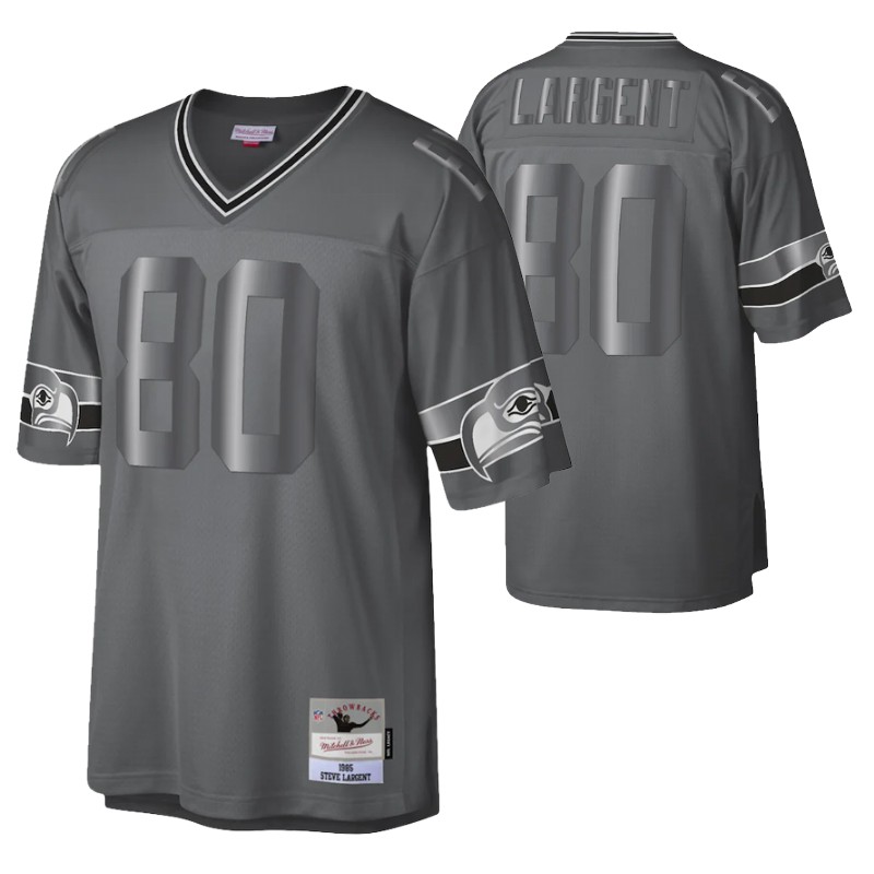 steve largent 1985 metal legacy charcoal retired player jersey stitched