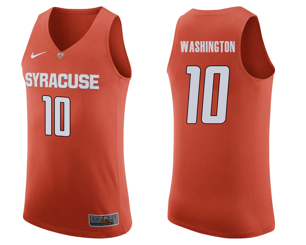 syracuse orange howard washington orange college basketball jersey