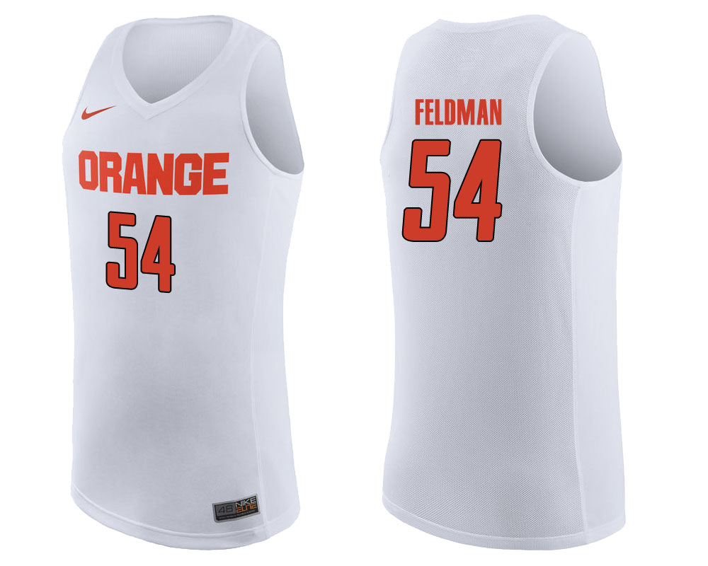 syracuse orange ky feldman white college basketball jersey