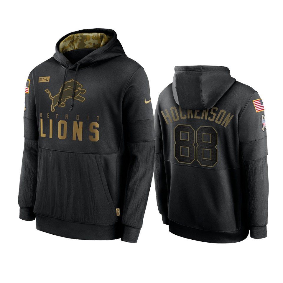 t.j. hockenson lions black 2020 salute to service sideline performance hoodie