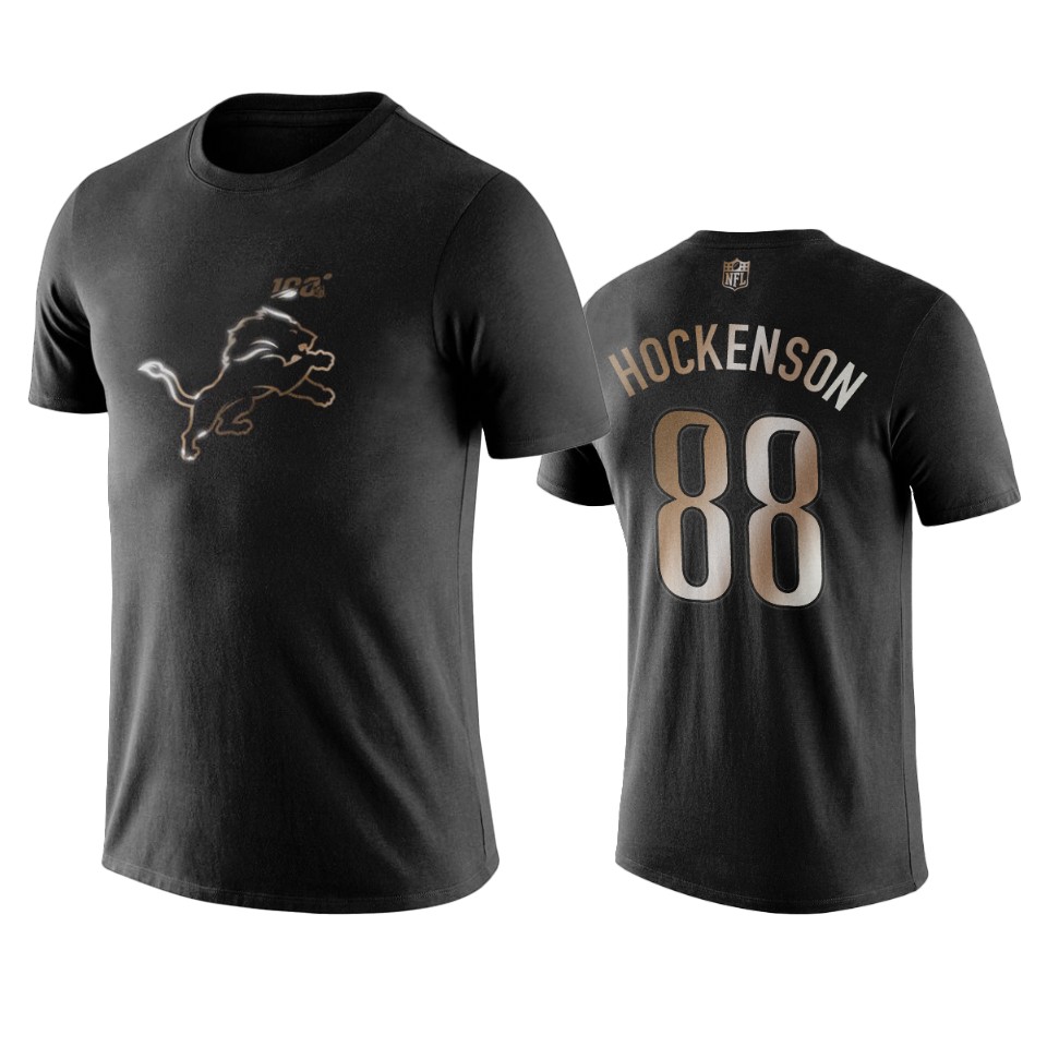 t.j. hockenson lions black golden 100th season t shirt