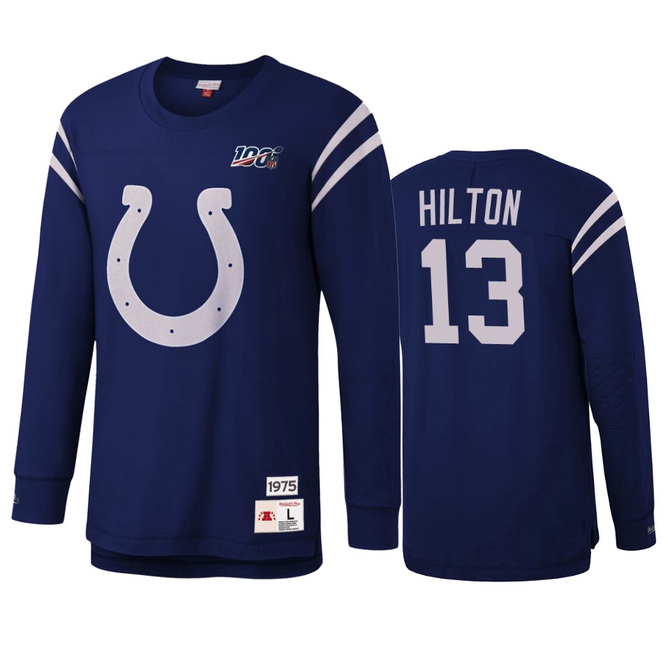 t.y. hilton colts royal nfl 100 long sleeve t shirt