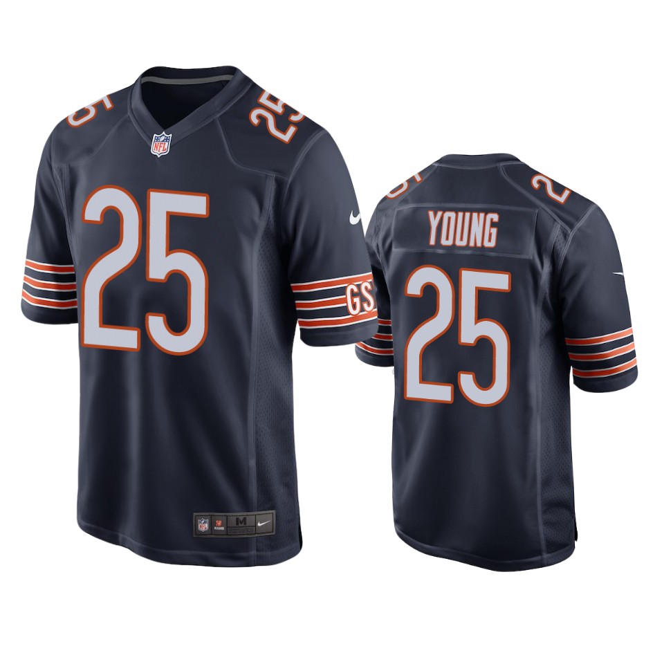 tavon young bears game navy jersey