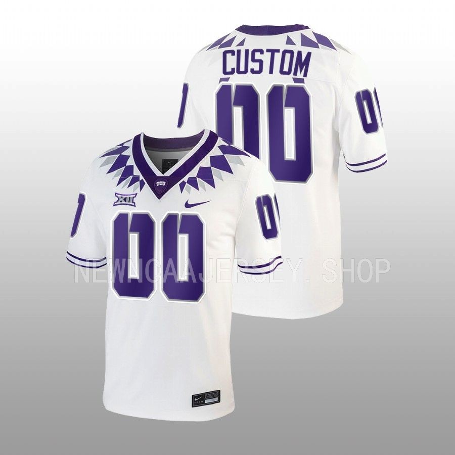 tcu horned frogs custom white untouchable football game jersey