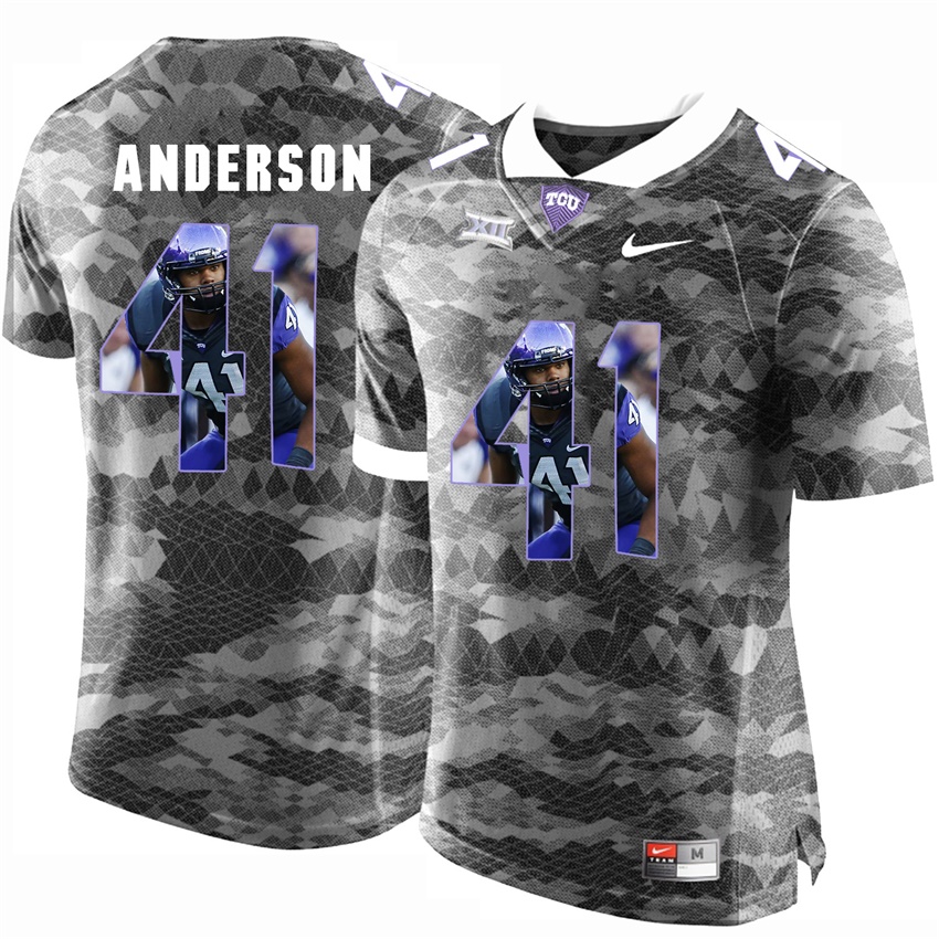 tcu horned frogs grey jonathan anderson college football jersey