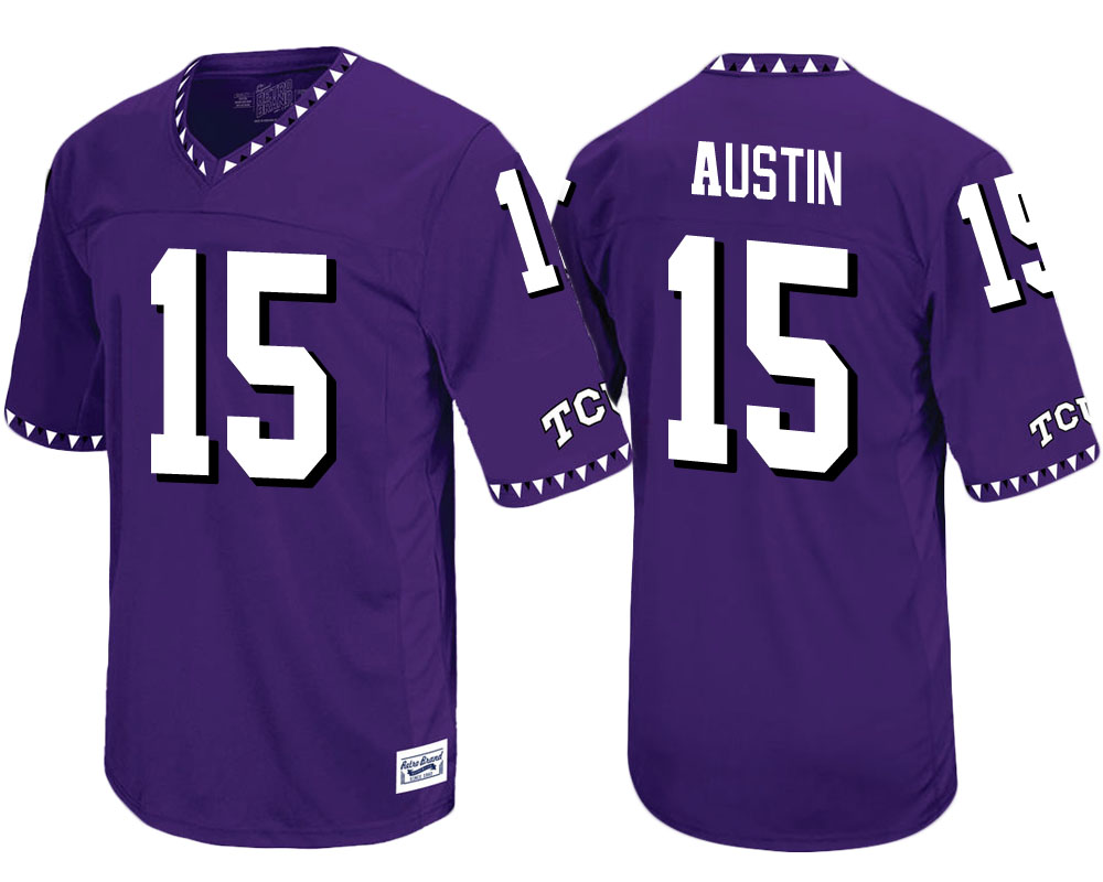 tcu horned frogs purple jaelan austin throwback college football jersey
