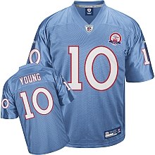 tennessee titans houston oilers afl 50th anniversary vince young light blue jersey