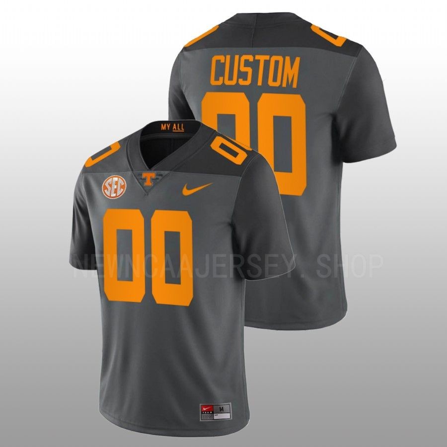 tennessee volunteers custom grey smokey grey series football jersey