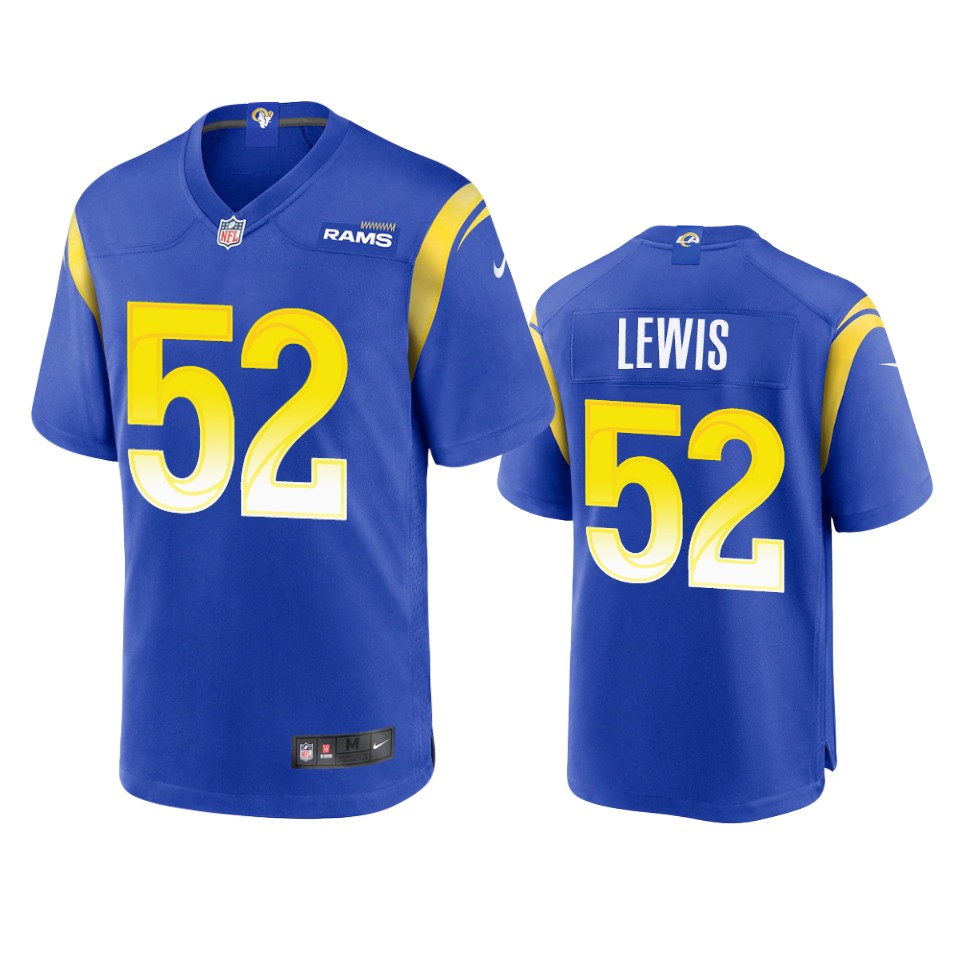 terrell lewis rams royal game jersey