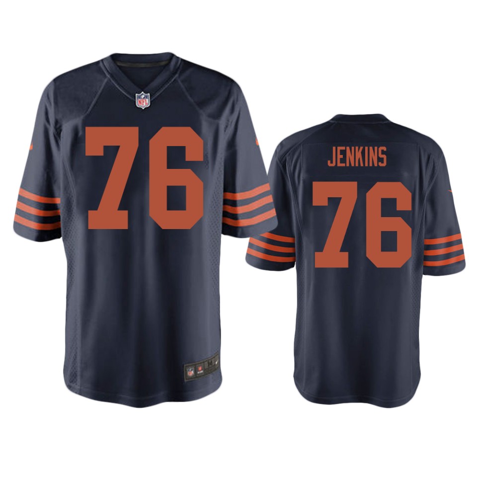 teven jenkins bears navy throwback game jersey