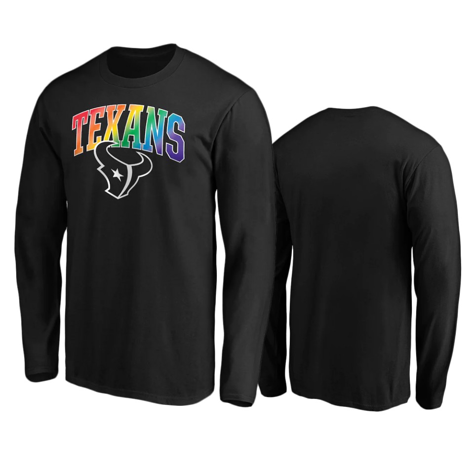 texans black pride logo long sleeve t shirt