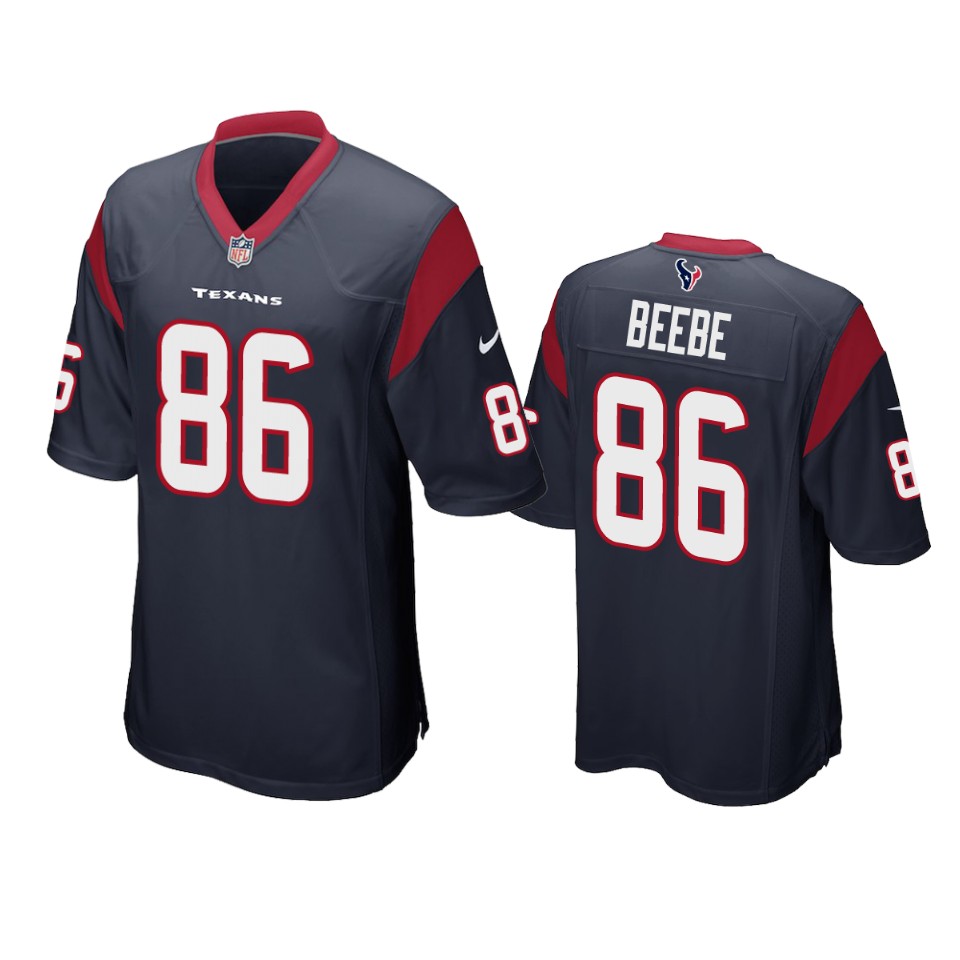 texans chad beebe game navy jersey
