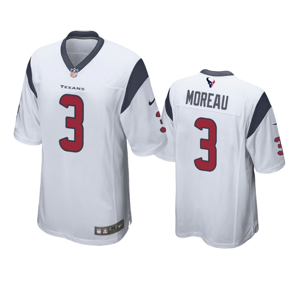 texans fabian moreau game white jersey