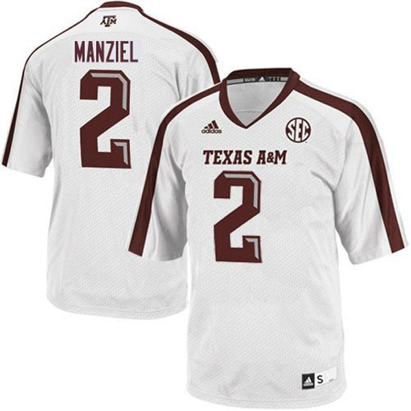 texas a&m aggies 2 johnny manziel white football jersey
