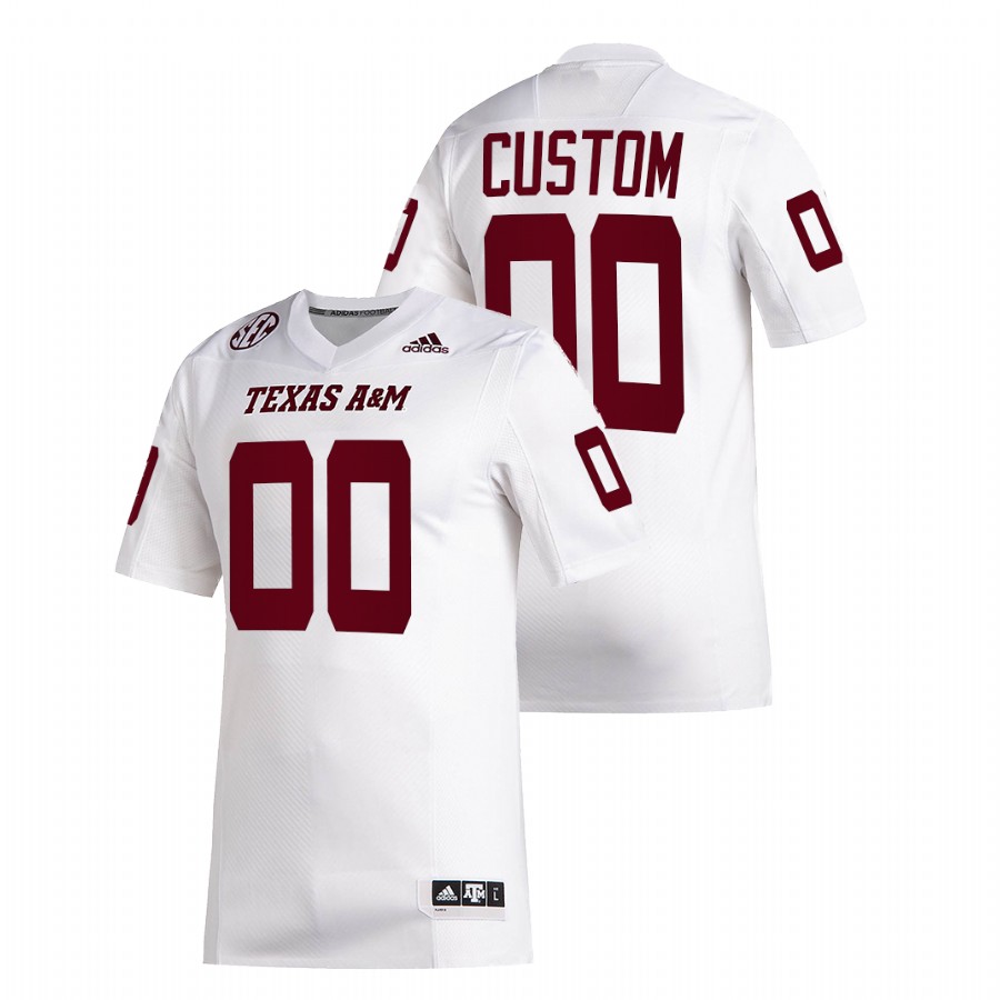 texas a&m aggies custom white college football jersey