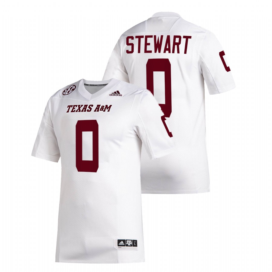 texas a&m aggies shemar stewart white college football jersey