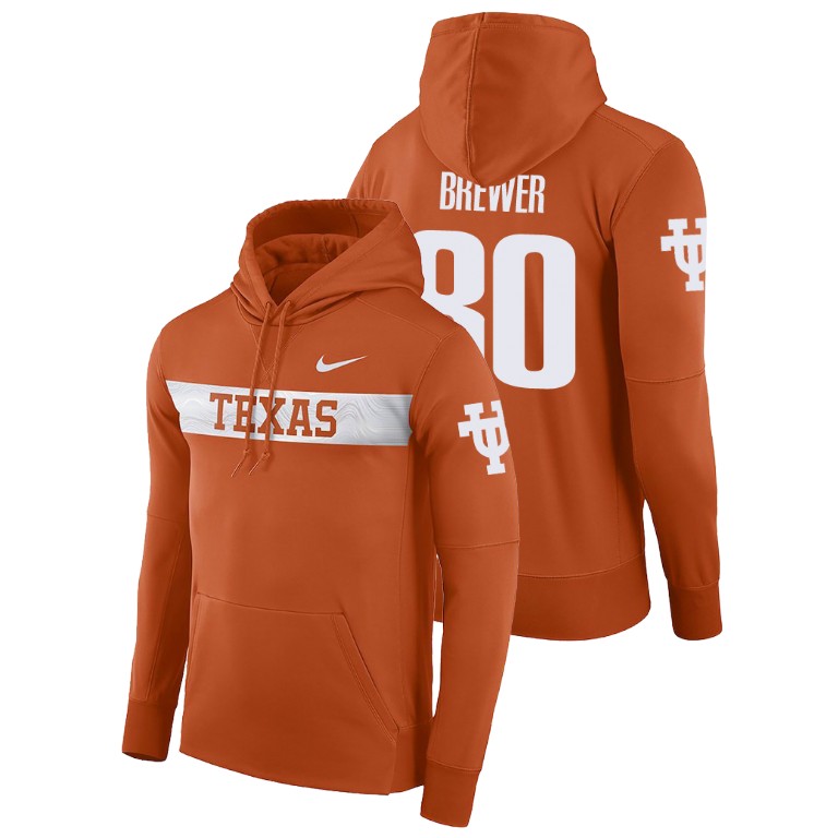 texas longhorns football performance cade brewer texas orange sideline seismic men's hoodie