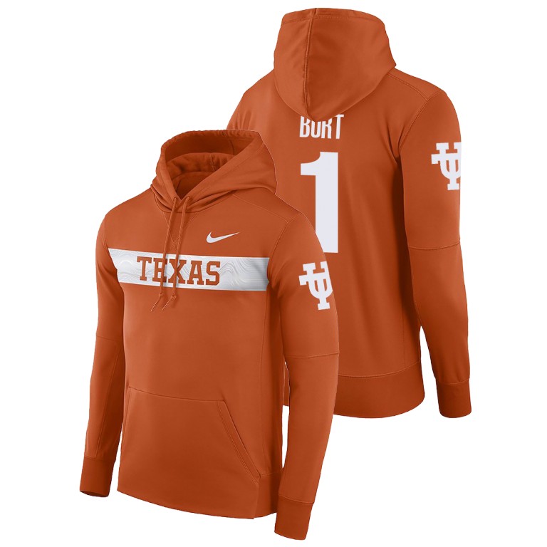 texas longhorns football performance john burt texas orange sideline seismic men's hoodie