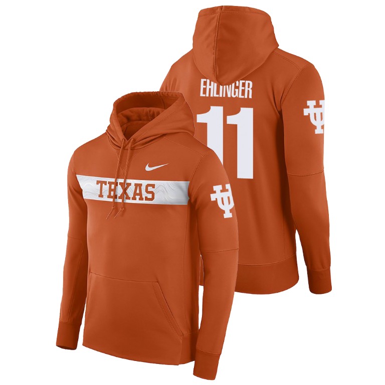 texas longhorns football performance sam ehlinger texas orange sideline seismic men's hoodie