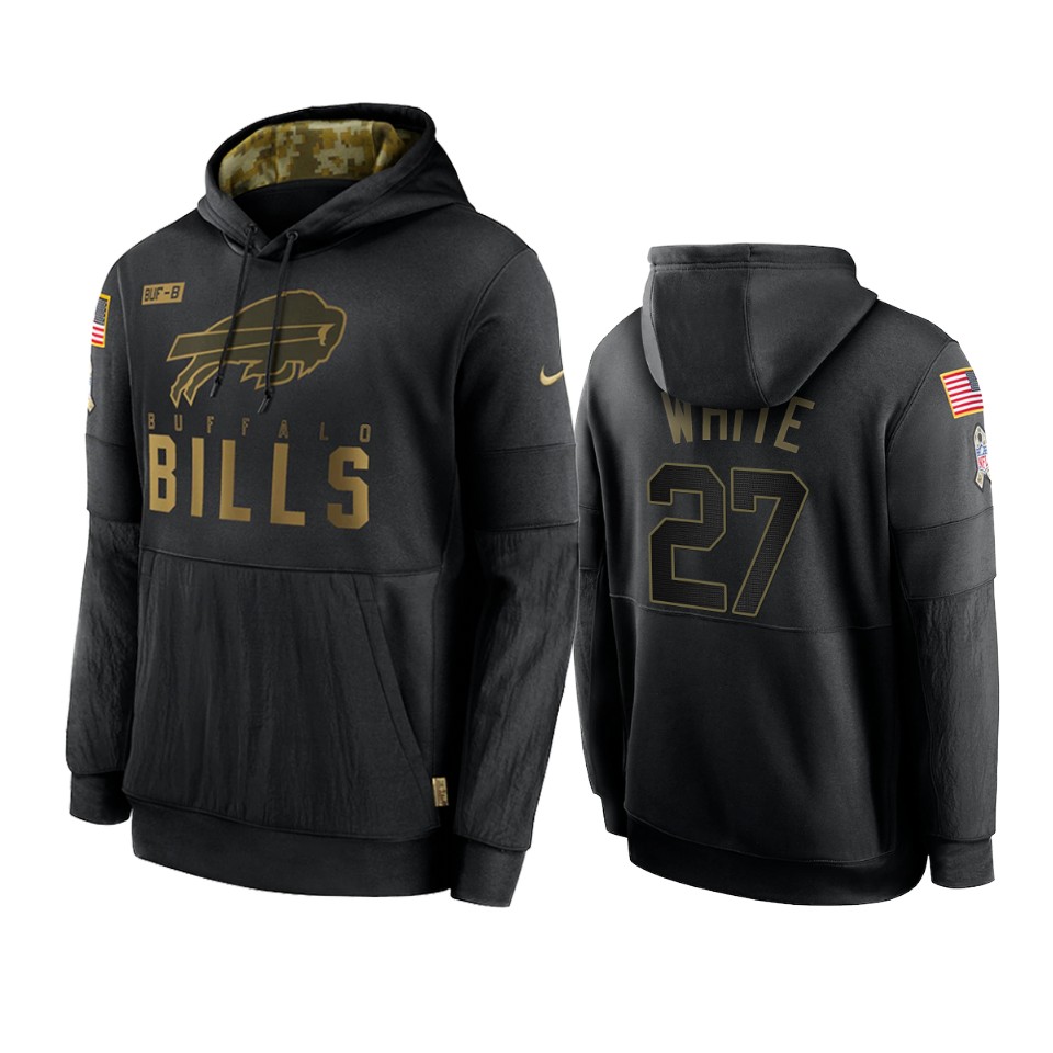 tre'davious white bills black 2020 salute to service sideline performance hoodie