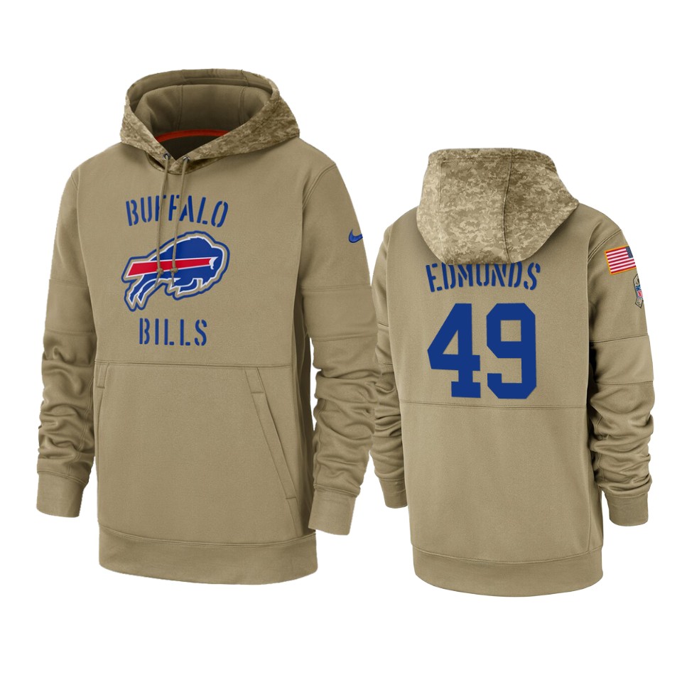 tremaine edmunds bills tan 2019 salute to service sideline therma hoodie