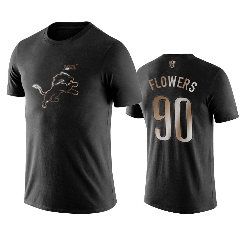 trey flowers lions black golden 100th season t shirt