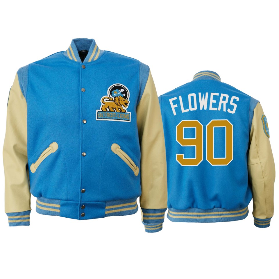 trey flowers lions light blue authentic vintage jacket