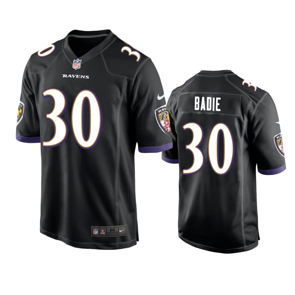 tyler badie ravens black game jersey