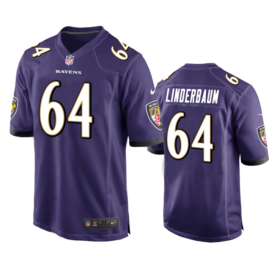 tyler linderbaum ravens purple game jersey  