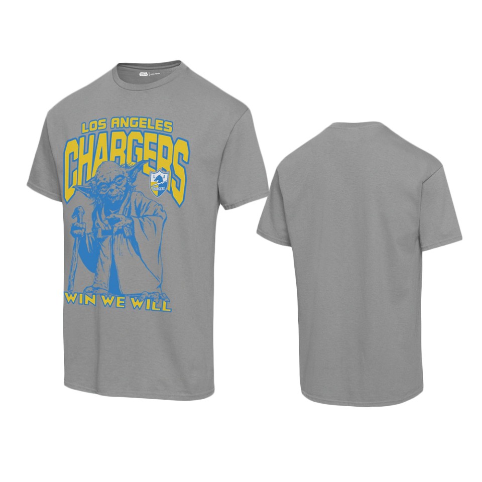 unisex chargers graphite disney star wars yoda win we will t shirt