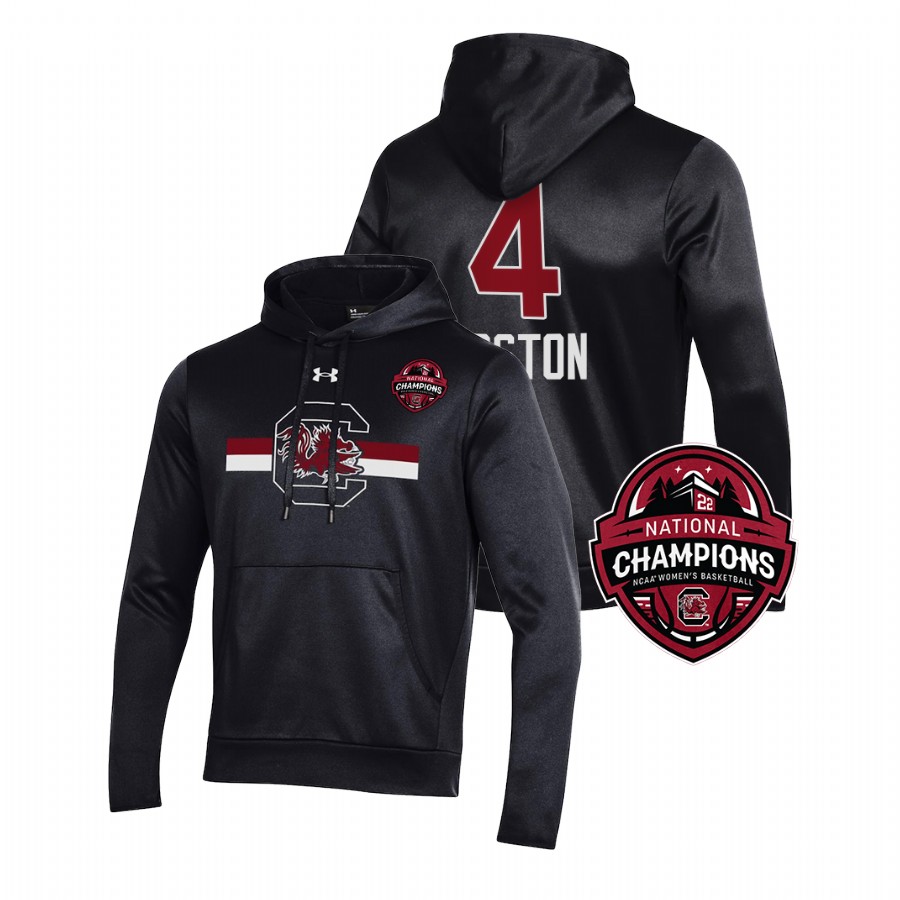 unisex south carolina gamecocks aliyah boston fleece pullover black 22 ncaa women's basketball national hoodie