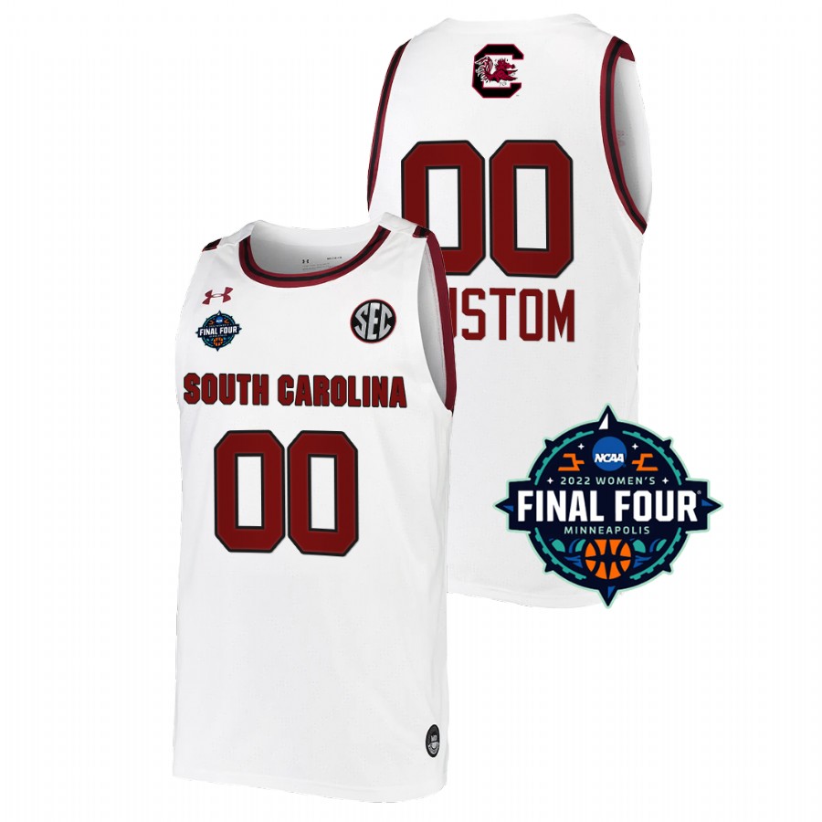 unisex south carolina gamecocks custom white 2022 march madness final four ncaa women's basketball jersey