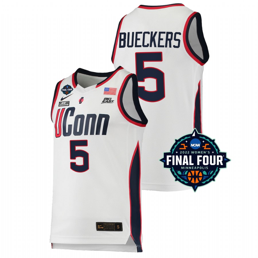 unisex uconn huskies 2022 march madness final four ncaa women's basketball paige bueckers white jersey