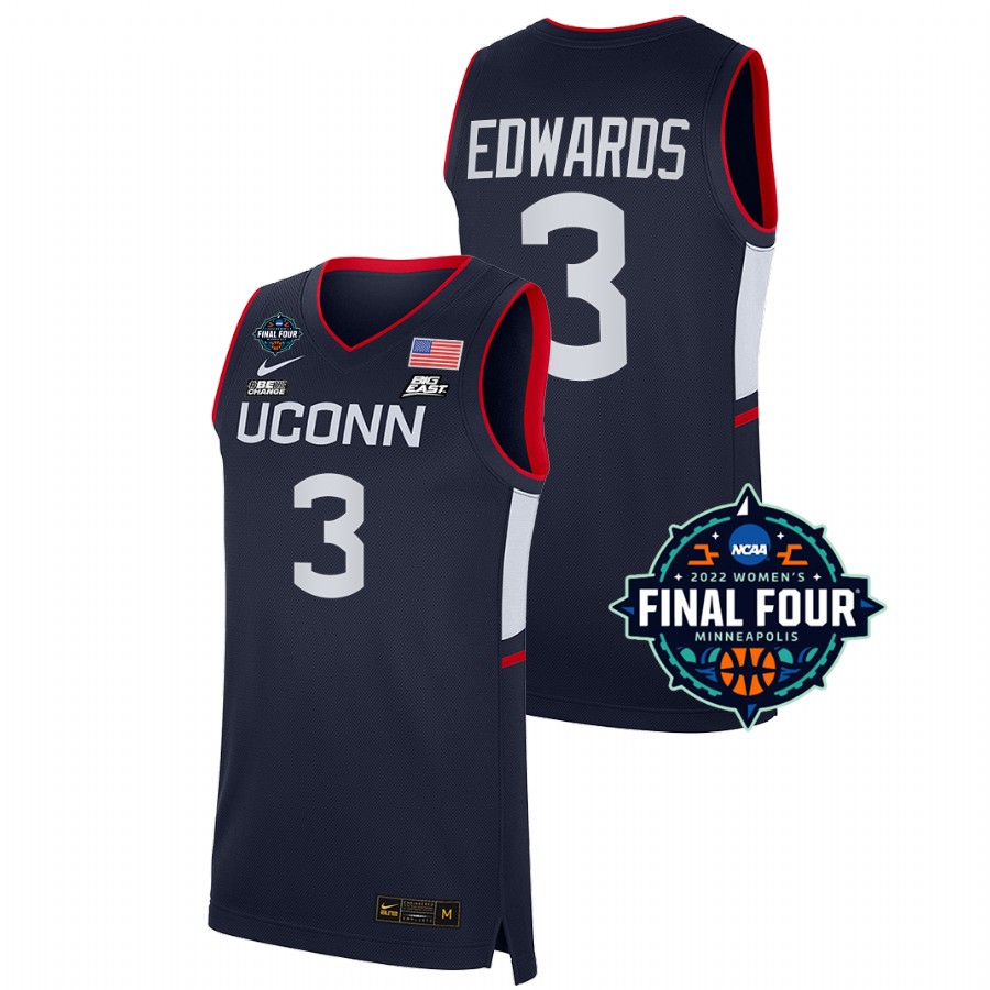 unisex uconn huskies aaliyah edwards navy 2022 march madness final four ncaa women's basketball jersey